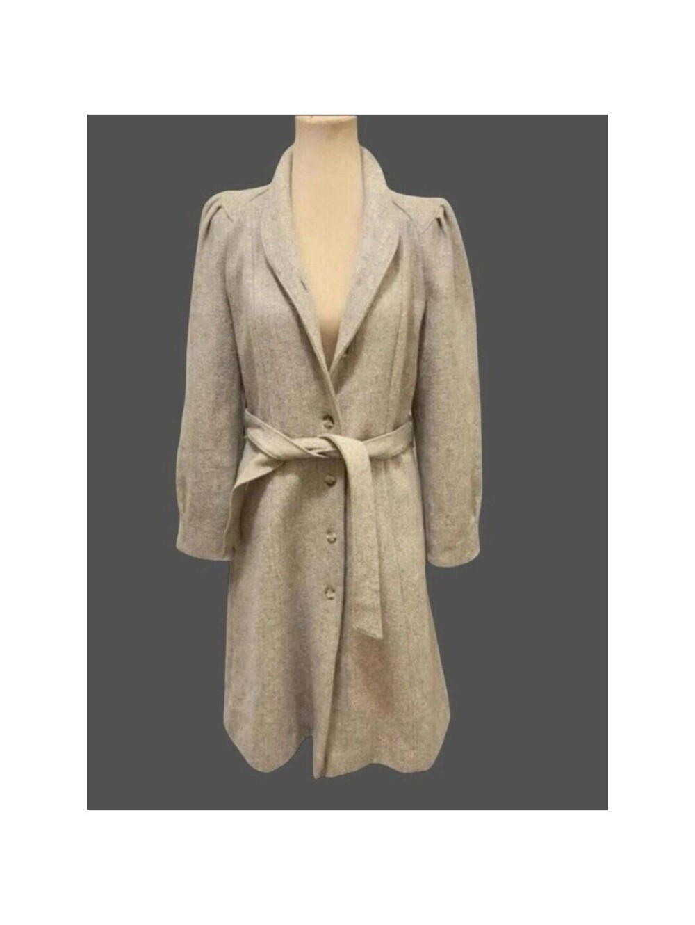 80's vtg deadstock beige wool coat wool coat